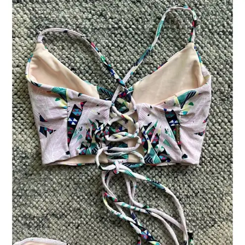 Mara Hoffman Basket Weave Bikini Top (M) and Bottom (S) in Maristar Lilac