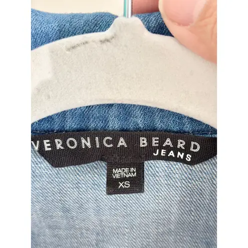 Veronica Beard Jeans Keenan Denim Belted One-Piece Romper Blue Women's Size XS