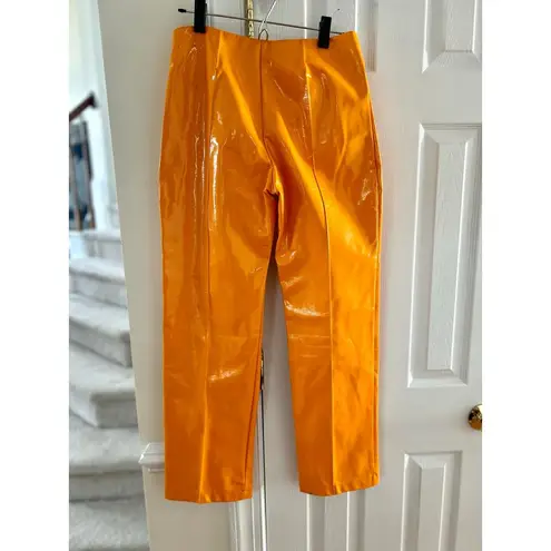 The Ragged Priest Orange Faux Patent Leather Straight Leg Pants