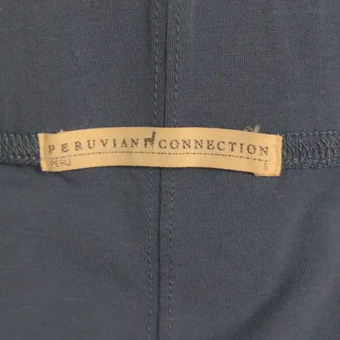 Peruvian Connection Womens Pencil Skirt Blue Knee Length Stretch Cotton Blend S