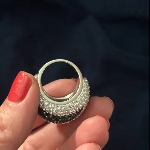 Swavorski Swarovski Apollon Ring - Black & Silver size 58