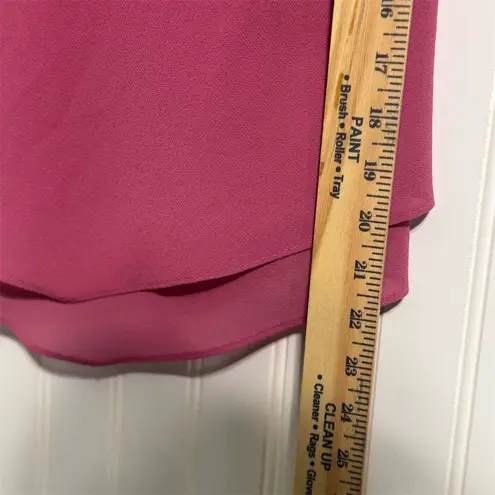 Vintage Ursula of Switzerland Pink Layered Tank Top 12 Coquette Handkerchief Hem Size L