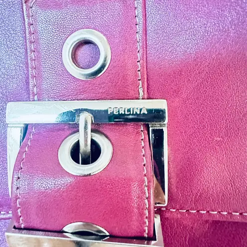 Perlina Dark pink  leather shoulder bag