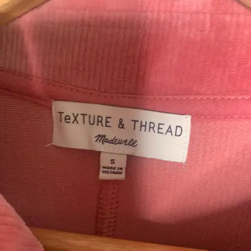 Madewell x Texture & Thread Pink Velour Corduroy Bomber Jacket Size Small