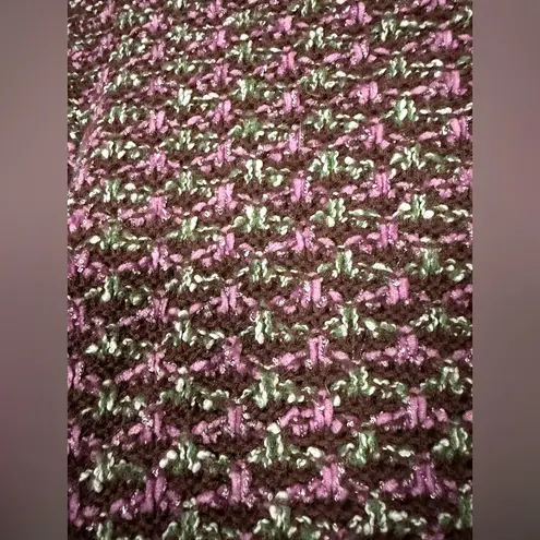 Charter Club  Knit Brown Purple Green Textured Blazer Jacket Medium