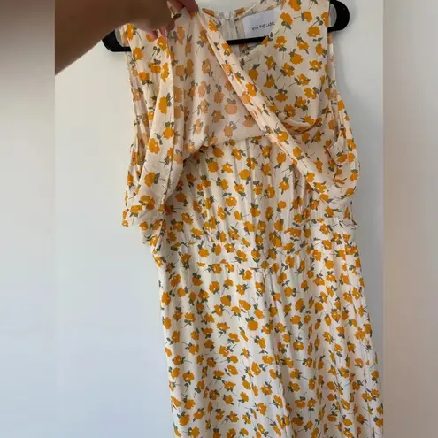 MVN The Label Riley Floral Orange Jumpsuit Vacation Summer Resort Beach Garden White Size XL