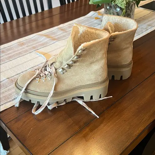 ALLSAINTS Wanda Genuine Shearling Lug Sole Combat Boot