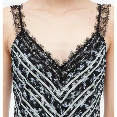 Jason Wu Ikate Striped Patterned Lace Trim Slip Midi Dress NWOT Sz 4