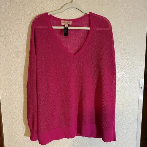 Black Label by Chico's XL Pink Knit V