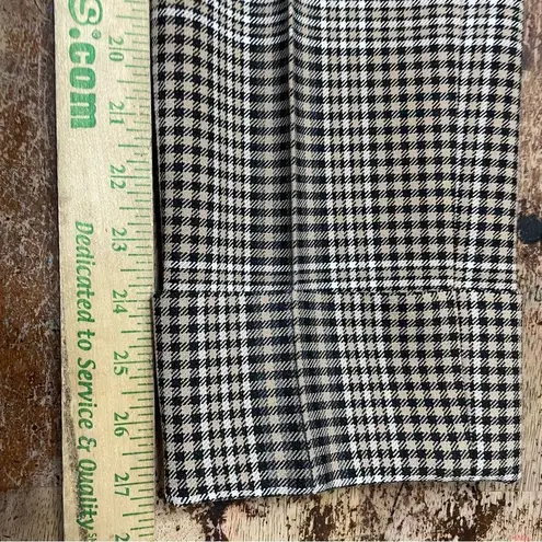 Akris Punto Tan & Black Glen Check Plaid Cuffed Trouser Pants Size 8