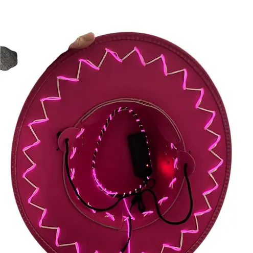 Pink Cowgirl Hat Western Party Neon Led Light hat barbie halloween costume
