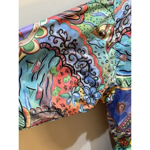 Vintage Roffe Tropical Fish Womens Ski Jacket Snowboard Pullover Parka Artsy Size L