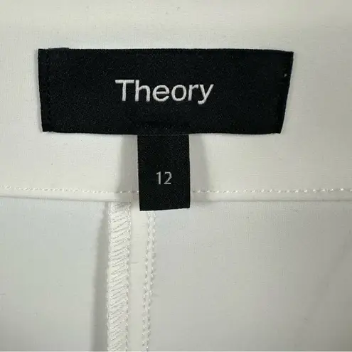 Theory Terena Precision Ponte Wide Leg Pants Trousers Creamy White 12 NWT