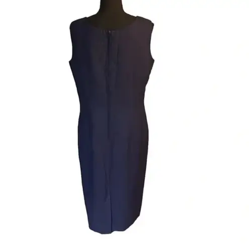 Oleg Cassini Vintage Sleeveless Navy Blue Sheath Dress – Timeless Elegance