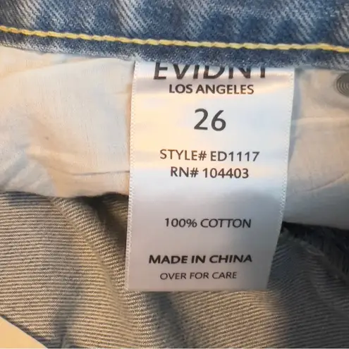 Evidnt Los Angeles Sz26 Hermosa Short Distressed Lightwash Denim Short