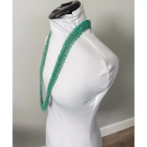 Extra Long Multi Strand Beaded Necklace