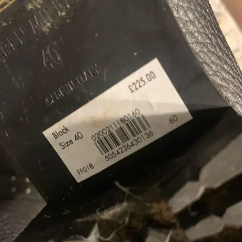 Karen Millen Women's biker moto Black Leather Ankle boot classic spring leather