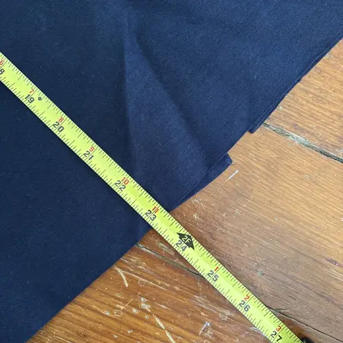 Vintage Lands' End Linen Blend Navy Blue Midi Pencil Skirt Women's Size 10