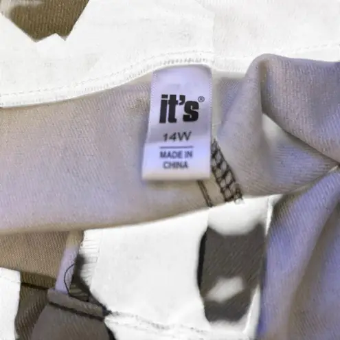 IT'S Camo Cargo Pants 14W Wide Leg Tie Ankle Pockets Green Black Brown