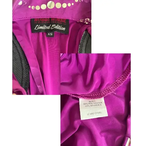 VINTAGE Y2K RARE EQUESTRIAN HOBBY HORSE WESTERN PINK RETRO MIRROR TOP XSMALL #5 Size XS