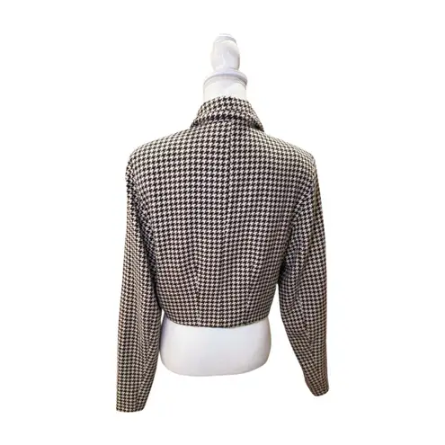 DL1961 New Cropped Houndstooth Button-Up Jacket, Medium
