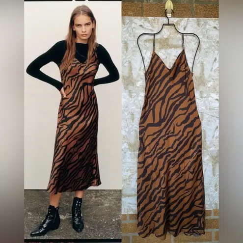 ALLSAINTS animal print slip dress size small