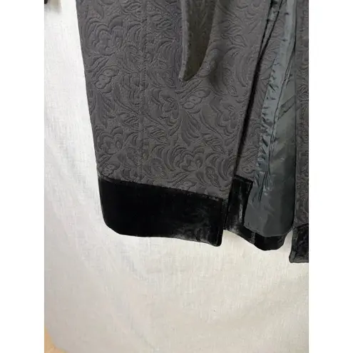 Arden B Black Jacquard Brocade Belted Victorian Gothic Coat Medium