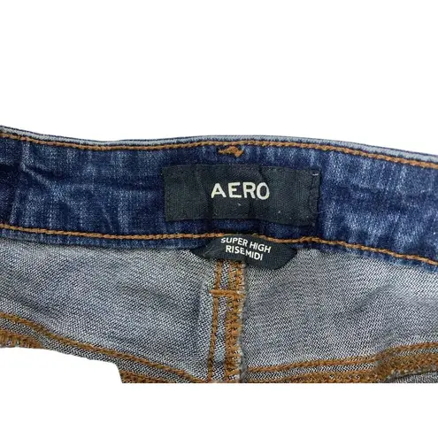 Aero Women's Super High Rise Midi Shorts Blue Size 6