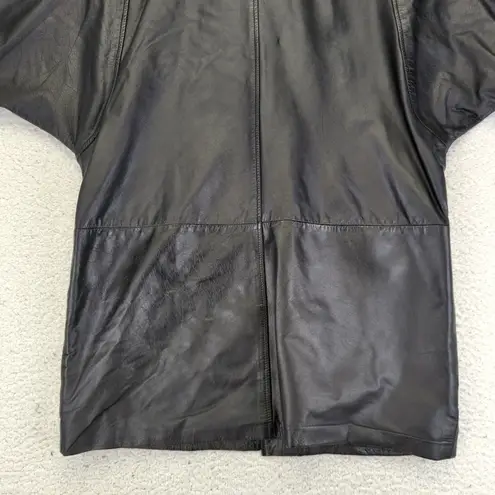 Vintage Wilsons Oversized Black Leather Coat Jacket Women's Size M Size M