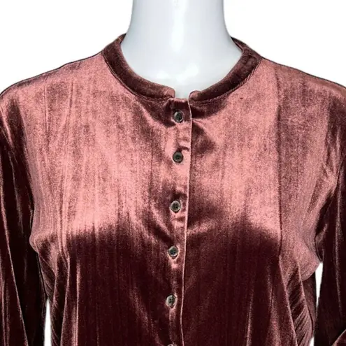 J Jill Cardigan Womens Small Petite Purple Velour Button Front Retro Bohemian