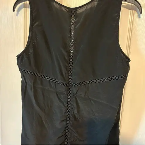 Ecru black cutout tie tank