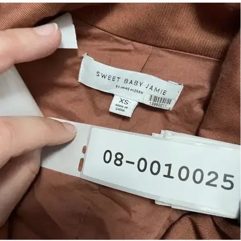Sweet Baby Jamie Blazer Womens XS Rust Brown Double Breasted Lined Notch Lapel