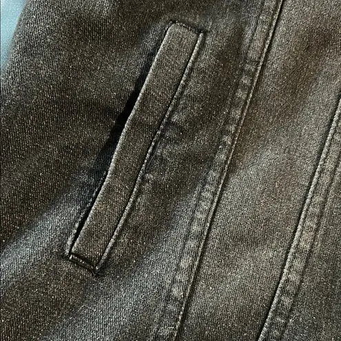 Womens Black Jean Jacket with Faux Fur lining Brown Size XL