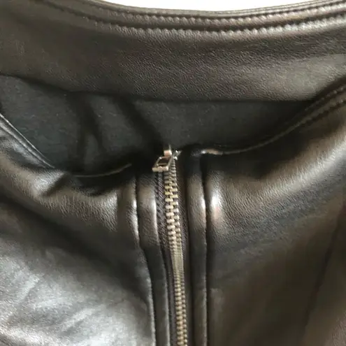 Avec Les Filles Crop Top Vegan Leather Puffed Sleeves Zipper Back Black Sz S NWT