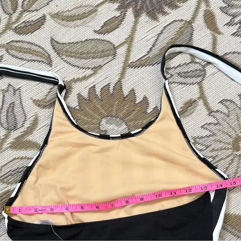 Newport News Vintage Swimsuit Black White Stripes One Piece 10 New