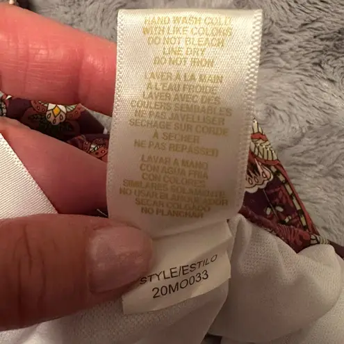 Anne cole Size 10 20M0033 Wine Floral Print Boho Flattering One Piece Swimsuit