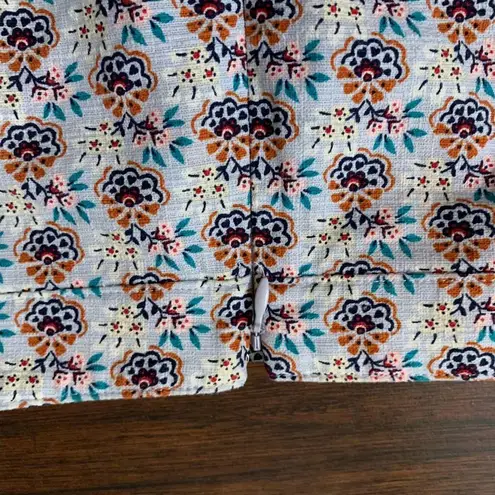 J.Crew Point Sur by  cream floral pattern mini skirt size 6