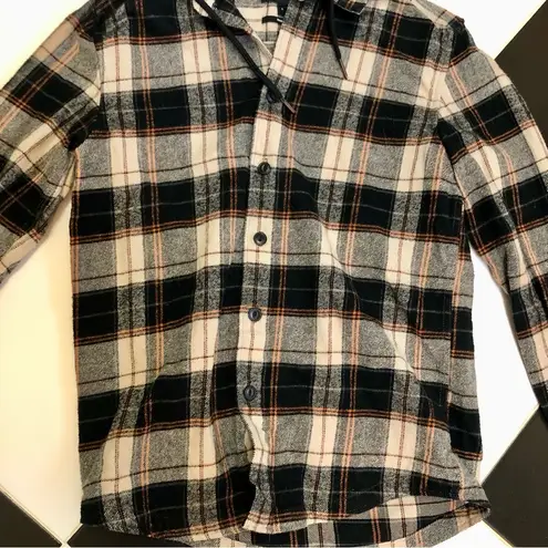 Jules Plaid Layered Hoodie Flannel Shirt Layered Grunge Emo 90s Plaid Neutrals S Brown