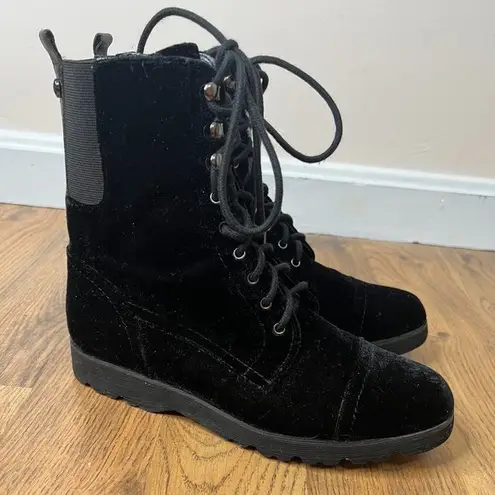 Donald Pliner  Velvet Combat Military Style Boots with side zip - Cailen-U style