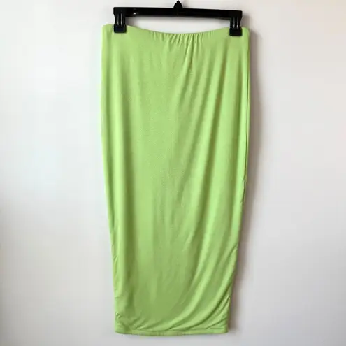 Naked Wardrobe Bodycon Midi Skirt Womens Size L Kiwi Green