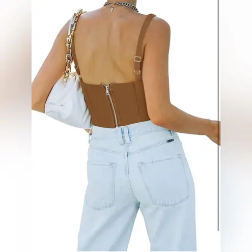 REORIA Women's Summer Square Neck Sleeveless Trendy Corset Crop Tops