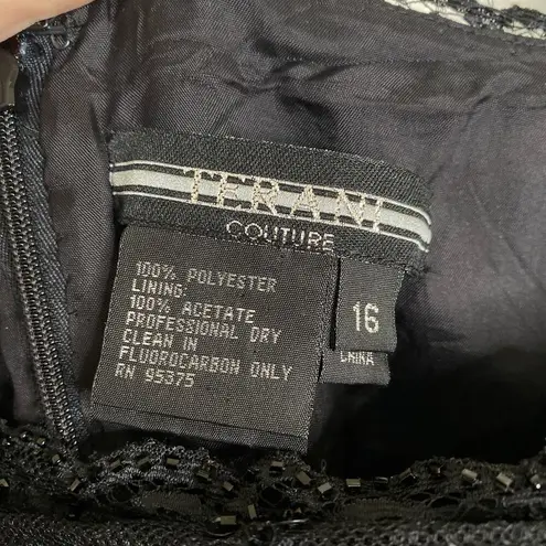 Terani Couture Mother of the Bride Groom Black Formal Dress Size 16 Sequins