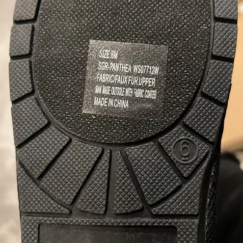 Sugar Panthea Microsuede Faux Fur Shearling Boots in Black Size 6 New in Box