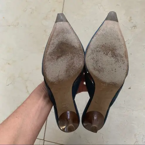 Tod's Leather and Suede Kitten Heels Sz 8