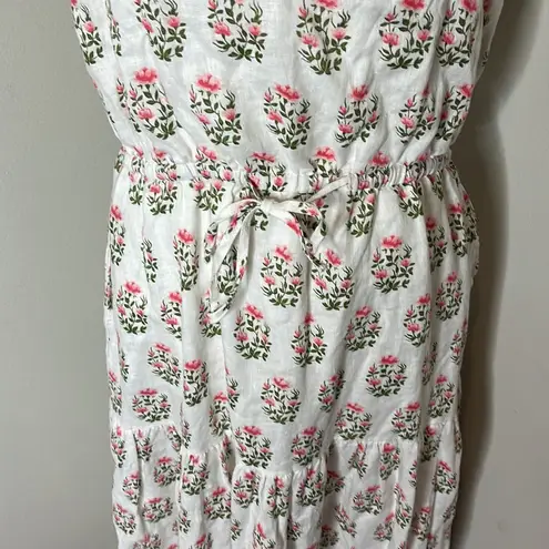 Meadows Boston Block Print Floral Linen UK 10 / US 6 White