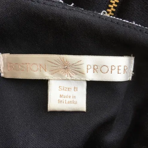 Boston Proper Black & White Contrasting Stitch Sleeveless Dress 8