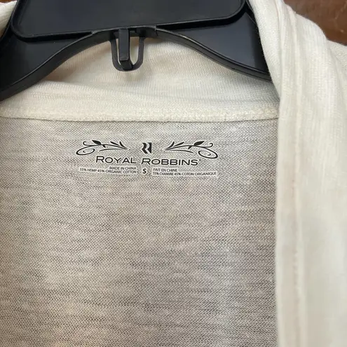 Royal Robbins lagenlook cream hemp and organic cotton button wrap tunic jacket