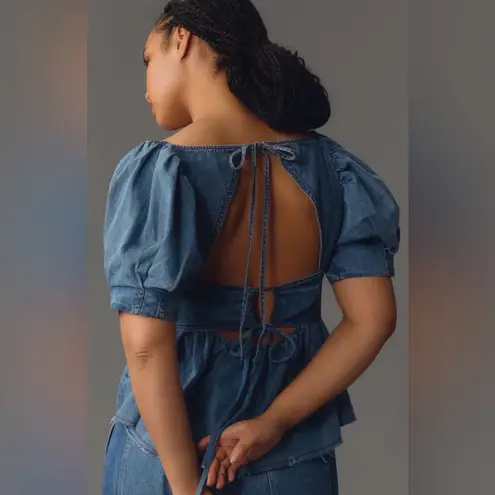 Pilcro Short-Sleeve Flouncy Babydoll Top Size 6