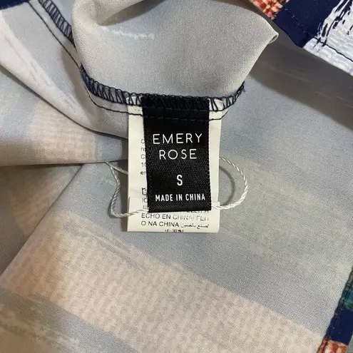 Women’s Emery Rose multicolored short roll sleeve v