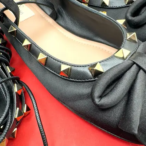 Valentino Garavani Black Rockstud Ballerina Flat Nero 38.5